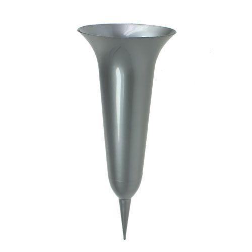 Floristik24 Grave vase silver 40cm