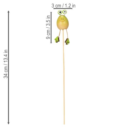 Product Frog garden stakes for decorating plant pots in spring or summer, 34cm, 6 pieces