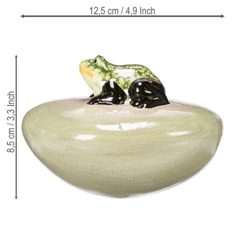 Product Decorative frog on stone for seasonal decoration, 13cm, 3 pieces