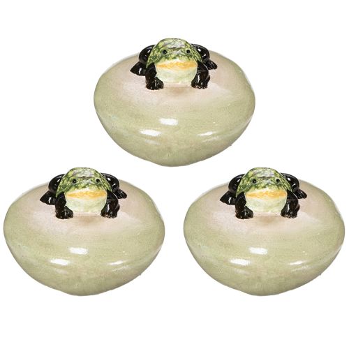 Product Decorative frog on stone for seasonal decoration, 13cm, 3 pieces