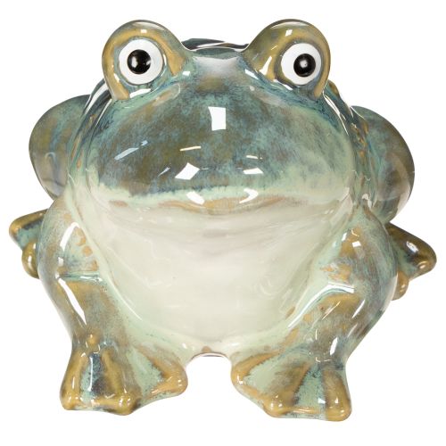 Frog figurine, summer decoration made of ceramic for home and balcony, 12cm, 3 pieces