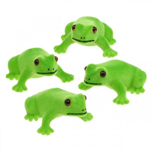 Frog deco figure green table decoration summer decoration 5.5cm 12pcs