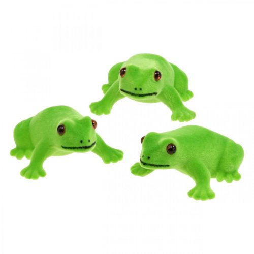 Product Frog decoration figure green table decoration decoration shop window 7.5cm 9pcs