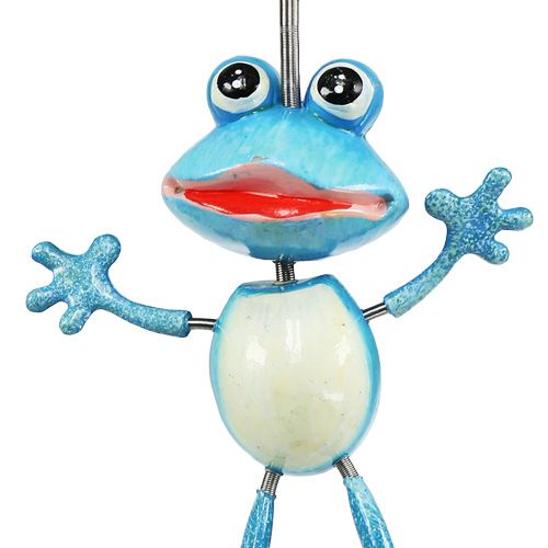 Floristik24 Spring Frog with spring hanger 13cm blue