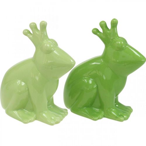 Product Decorative frog ceramic, frog prince couple summer decoration 13×8×16cm 2pcs