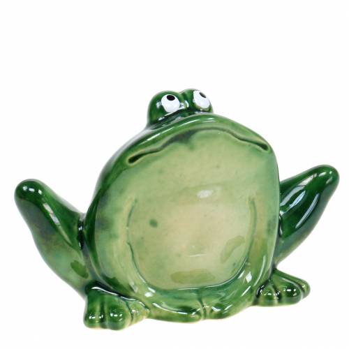 Floristik24 Decorative frog artificial stone green 9cm H5.8cm