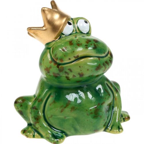 Floristik24 Spring decoration, frog with crown, decorative figure, frog prince