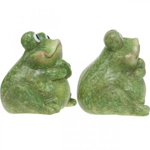 Product Ceramic frog couple, ceramic frog couple, summer decoration 14cm 2pcs