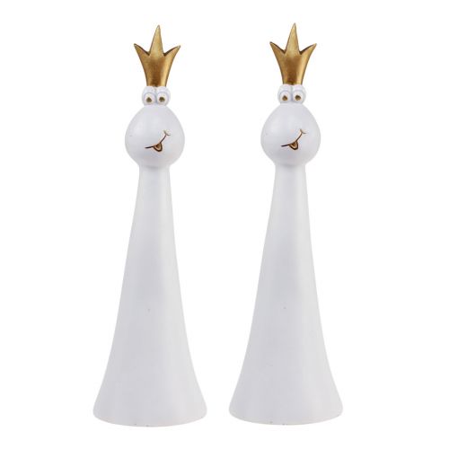 Product Frog Prince Decoration Frog Decoration Figure White Gold H19.5cm 2pcs