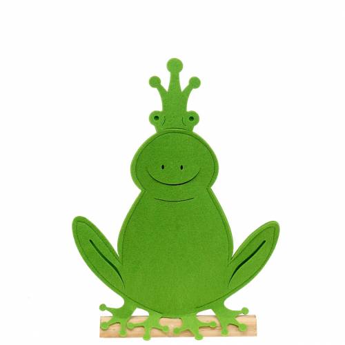 Floristik24 Frog prince felt wood green 20cm x 27.5cm summer decoration