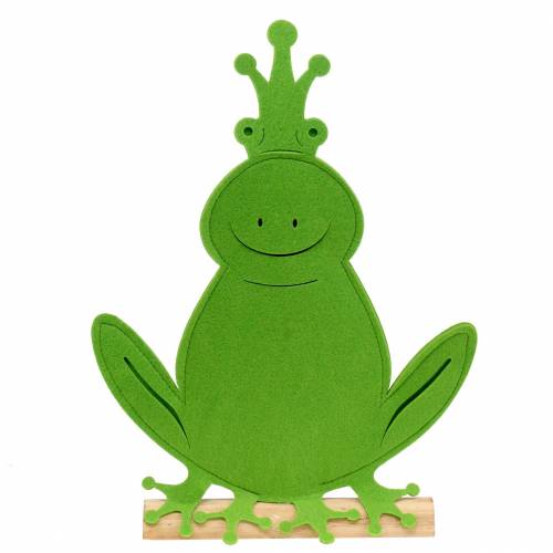 Product Frog prince felt wood green 35cm x 46cm window decoration