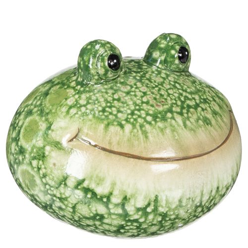 Decorative frog figurine for playful home and garden decoration, green, 11cm, 2 pieces