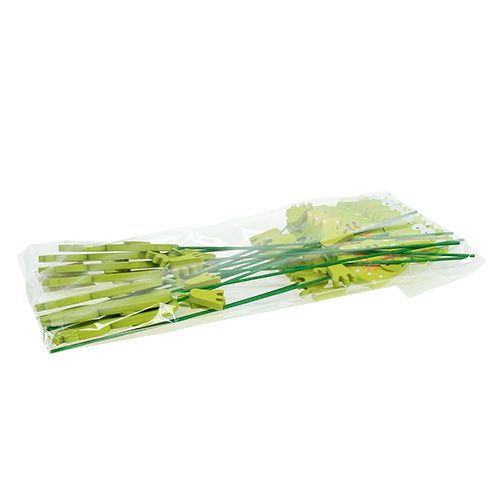 Floristik24 Frog girl with flower green 11.5cm 15pcs