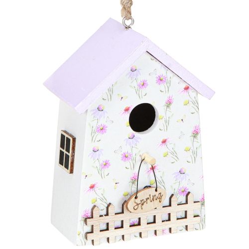 Floristik24 Spring Decoration Birdhouse Lilac White H11cm 3 Pcs