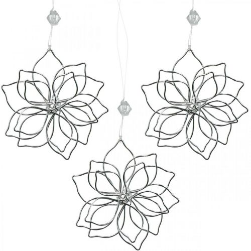 Floristik24 Spring decoration, flower made of wire, metal flower, wedding decoration, deco pendant summer 6pcs