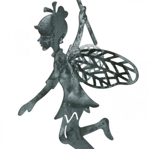 Floristik24 Spring decoration, elf with dandelion, decoration pendant flower fairy, metal decoration 3pcs