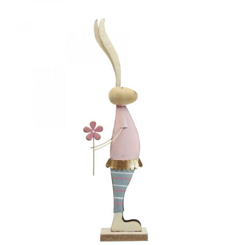 Floristik24 Spring decoration rabbits made of metal pair of rabbits H39cm