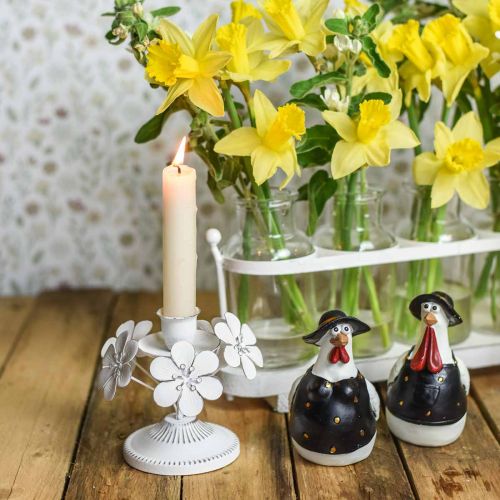 Floristik24 Spring decorations, metal candlesticks with flowers, wedding decorations, candle holders, table decorations