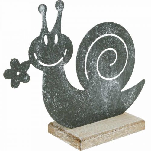Floristik24 Spring decoration, metal snail, garden decoration, snail with flower, metal decoration 3pcs