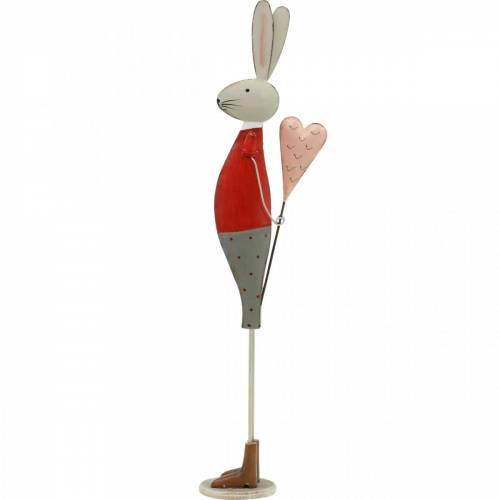 Floristik24 Spring decoration, Easter bunny made of metal, Valentine's Day, bunny with a heart, Easter 45cm