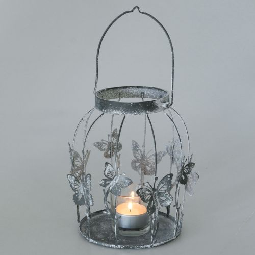 Floristik24 Spring decoration, lantern with butterflies, metal lantern, summer, candle decoration