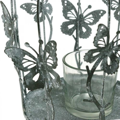 Floristik24 Spring decoration, lantern with butterflies, metal lantern, summer, candle decoration