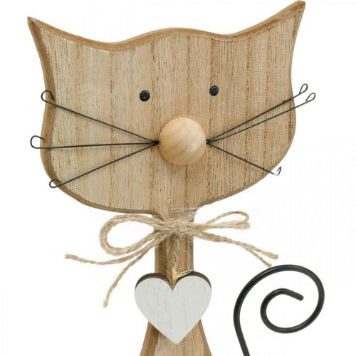 Floristik24 Spring figure, cat decoration, wooden figure, table decoration, country house decoration 2pcs