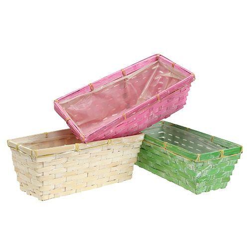 Spring baskets square multicolored 25x12x9cm 6pcs