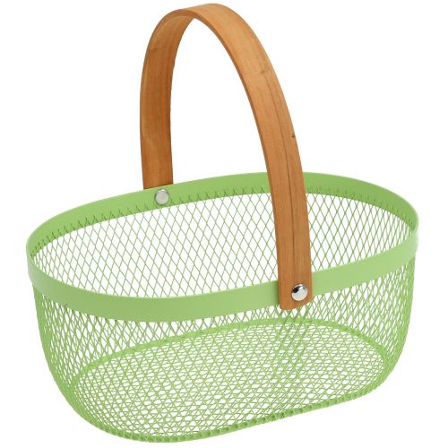 Floristik24 Spring basket made of metal green 23.5cm x 18cm x 10cm