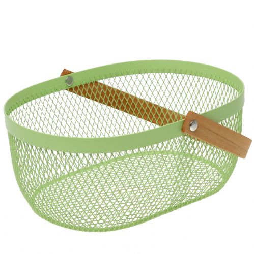 Floristik24 Spring basket made of metal green 23.5cm x 18cm x 10cm