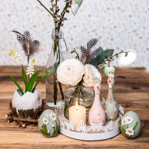 Product Spring tray, butterfly decoration, table decoration, metal decoration for planting white Ø20cm H6.5cm