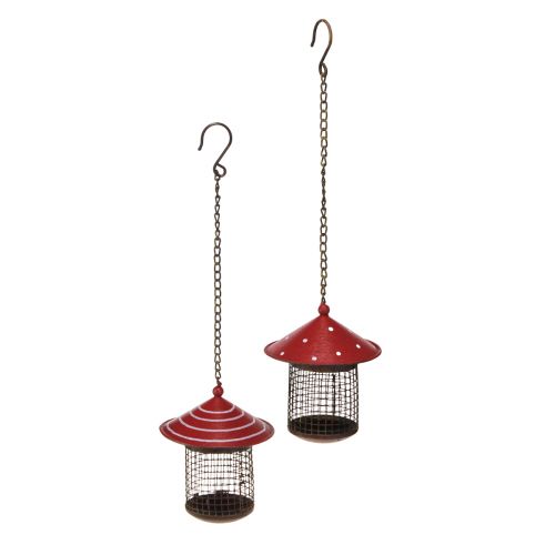 Product Feeding station birds fly agaric metal for hanging 14cm 2pcs