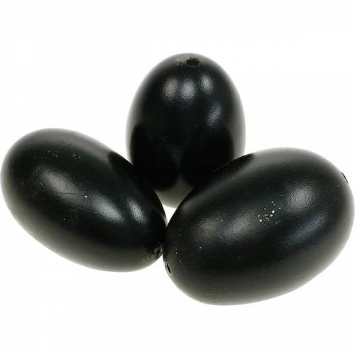 Floristik24 Goose Eggs Black Blown Eggs Easter Decoration 12pcs