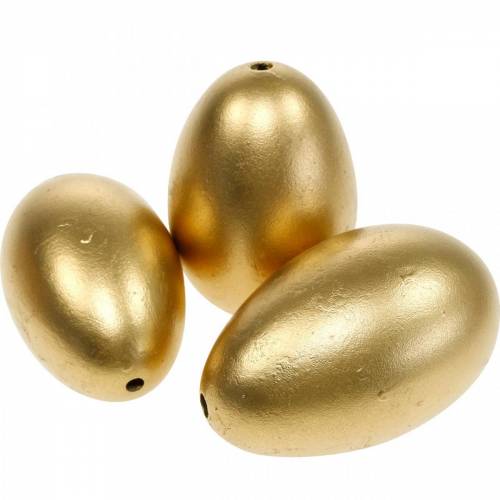 Product Goose Eggs Golden Blown Eggs Easter Decoration 12pcs