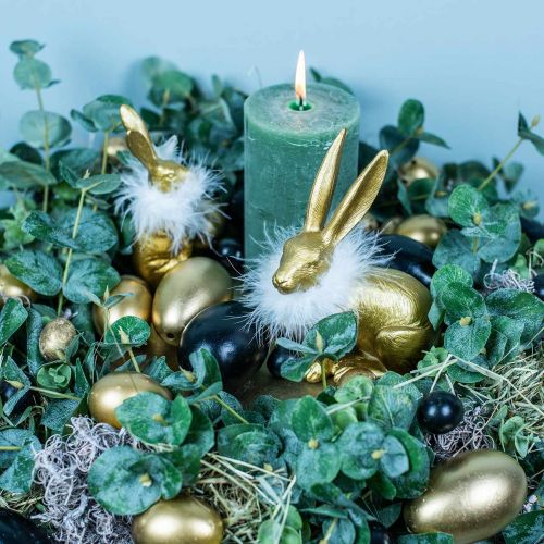 Product Goose Eggs Golden Blown Eggs Easter Decoration 12pcs