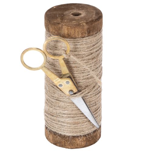 Product Yarn spool with decorative scissors Ø6.5cm H15cm 2pcs Vintage style