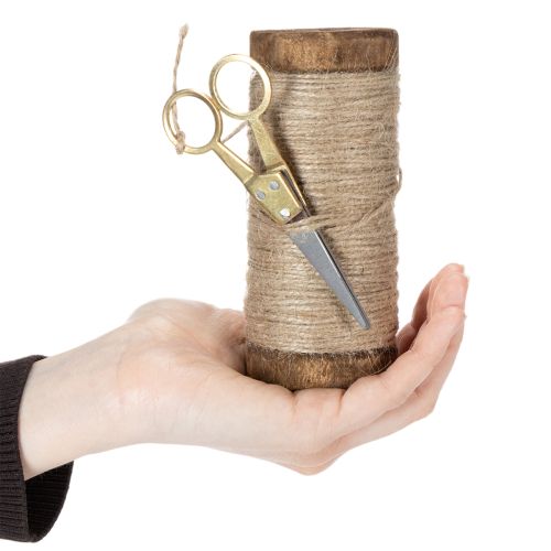 Product Yarn spool with decorative scissors Ø6.5cm H15cm 2pcs Vintage style