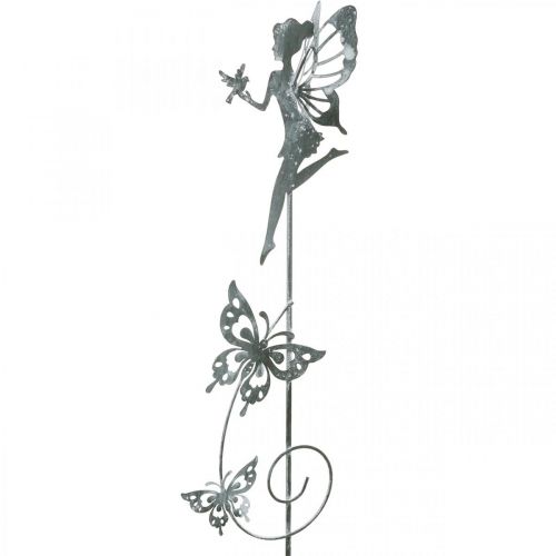 Floristik24 Flower decoration, metal plug flower fairy, spring, elf with butterflies, plant plug 2pcs