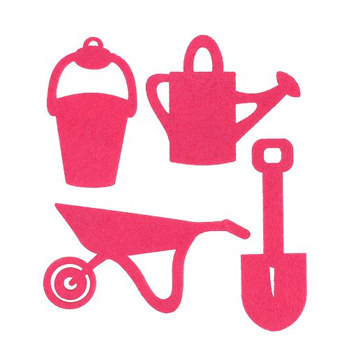 Floristik24 Garden tools felt pink 24 pcs