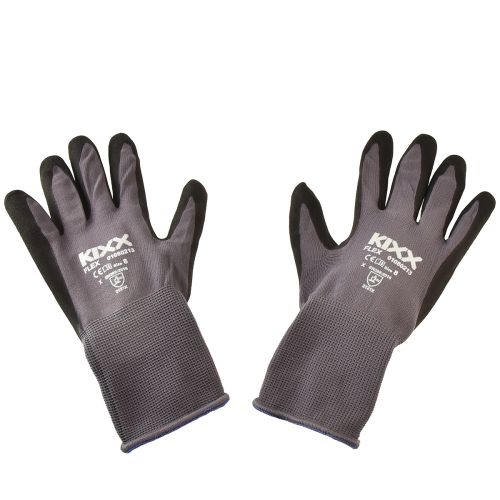 Gardening Gloves Size 8 EN 2121X Grey Black Blue Nylon