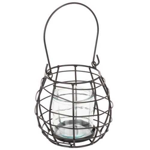 Garden lantern black metal with lantern Ø14cm H12.5cm