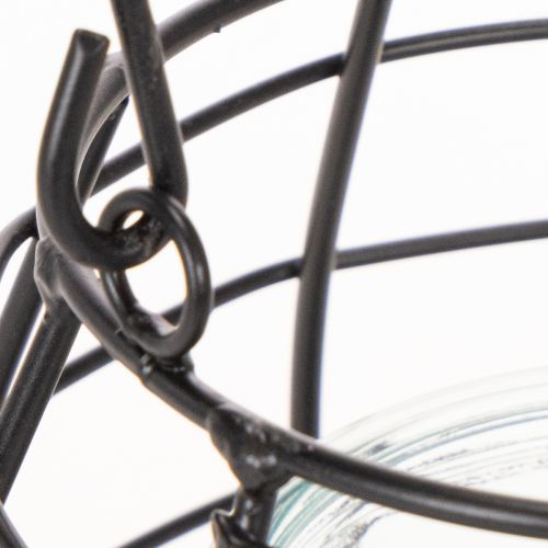 Garden lantern black metal with lantern Ø14cm H12.5cm | Floristik24.co.uk
