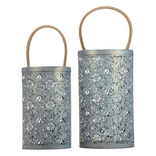 Product Garden Lantern Metal Lantern Handle Gray H30.5/25cm Set of 2