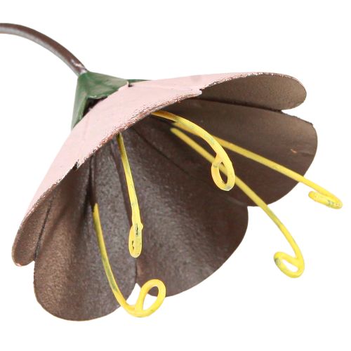 Product Garden Stake Flower Metal Flowers Yellow Pink White 49cm 3 Pcs