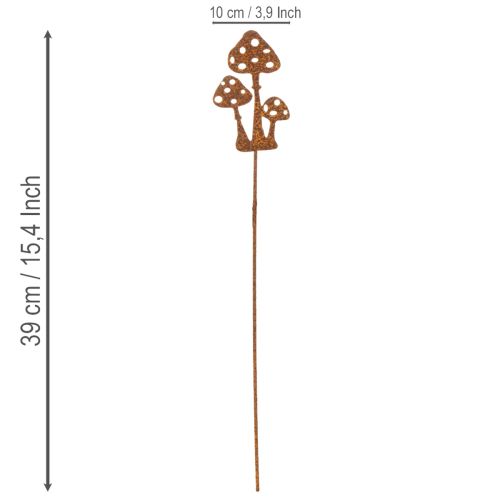 Garden stake, rusted metal, fly agaric decorative stake, 10cm, 6 pieces | Floristik24.co.uk