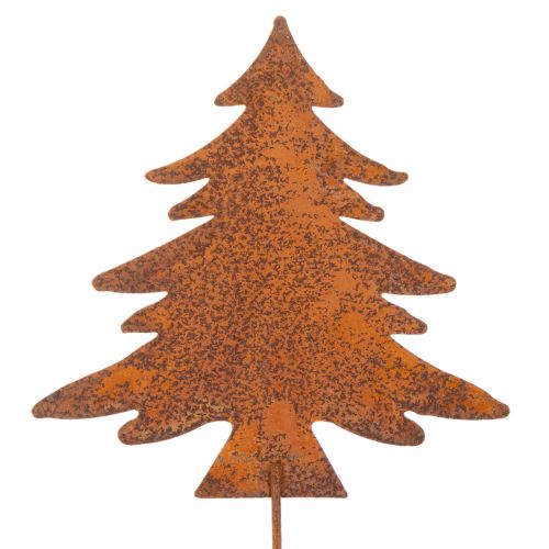 Garden stake, weathered steel, deer, star, fir tree, H10/15cm, 3 pieces | Floristik24.co.uk