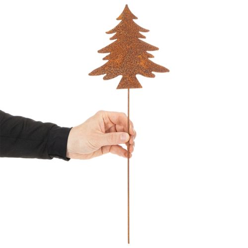 Garden stake, weathered steel, deer, star, fir tree, H10/15cm, 3 pieces | Floristik24.co.uk