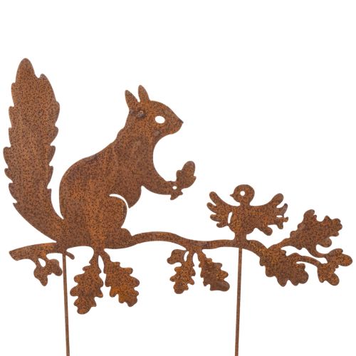 Garden stake squirrel on branch, weathered metal, 42cm high, 3 pieces buy online | Floristik24.co.uk