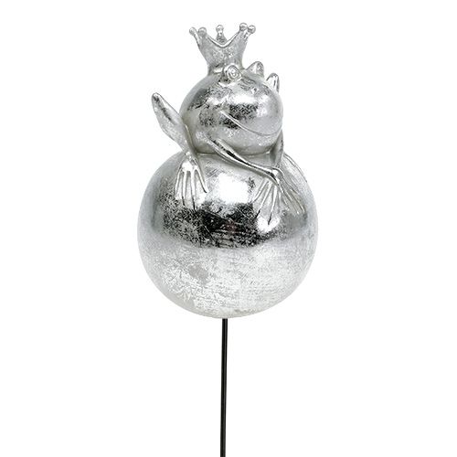 Floristik24 Garden plug frog silver 22cm 1m