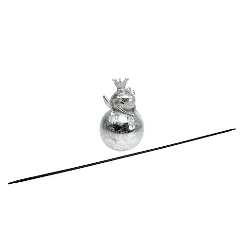 Floristik24 Garden plug frog silver 22cm 1m